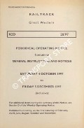 Book cover of Periodical Operating Notice containing General Instructions and Notices, Saturday 4 October 1997 to Friday, 5 December 1997 by Railtrack Great Western